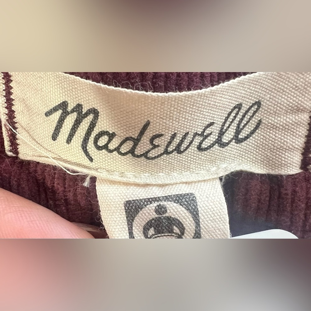 Madewell The Perfect Vintage Flare Jean Corduroy Christmas Burgundy Sz 32 - Picture 8 of 10